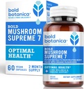 Bold Botanica Mushroom Supreme 7 – Mushroom Supplement – Organic Extracts of Turkey Tail, Chaga, Phellinus, Reishi, Cordyceps, Maitake, Shiitake for Immune Support & Optimal Wellness, 60 Caps