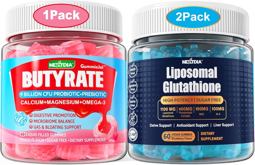 Product Image Butyrate Gummies with Probiotic + Prebiotic + Postbiotic+Liposomal Glutathione Gummies