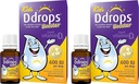 Ddrops Kids Booster 600IU 100 Drops - Daily Liquid Vitamin D for Kids. Support Strong Bones & Immune System in Children. No Preservatives, No Sugar, Non-GMO, Allergy-Friendly (Pack of 2)