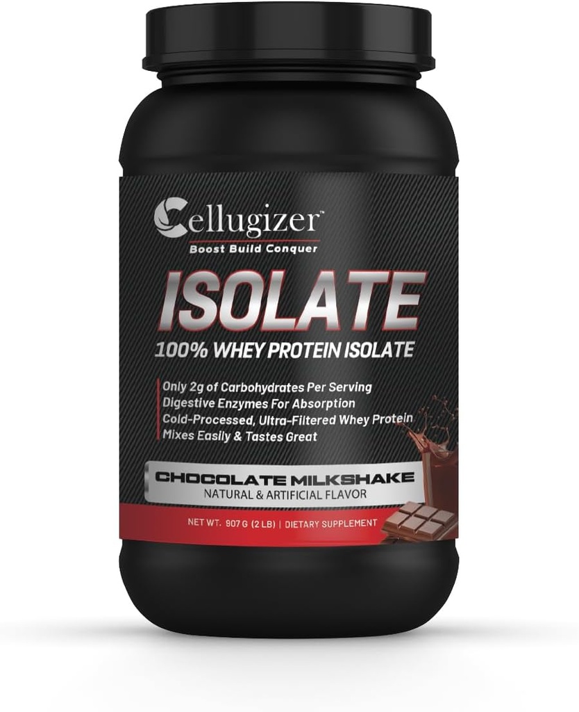 100% Whey Isolate 2lb, Chocolate I 25g Protein, Fast Digesting I 0g Sugar, Low Carb