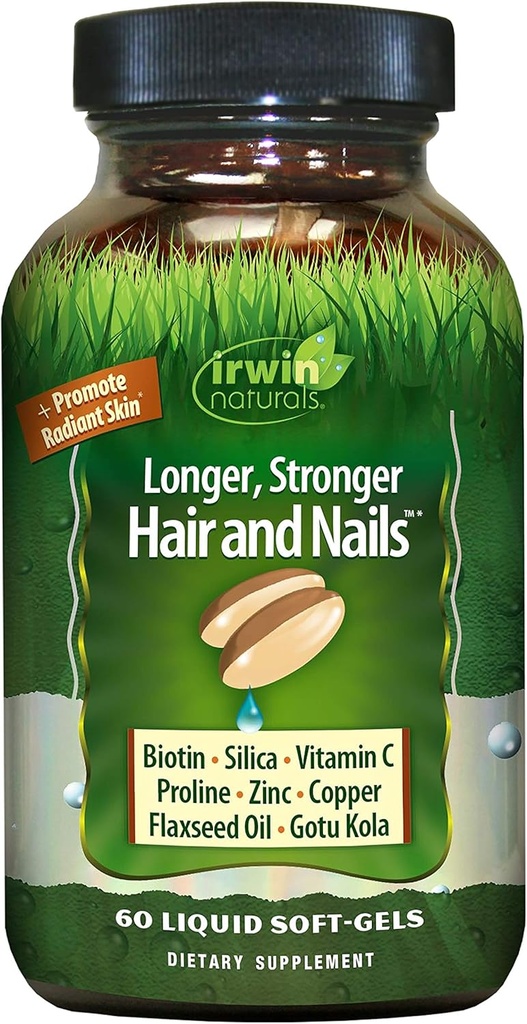 Healthy Skin & Hair Plus Nails by Irwin Naturals, Nutrient Rich, Provides Shine and Strength, 60 Liquid Softgels
