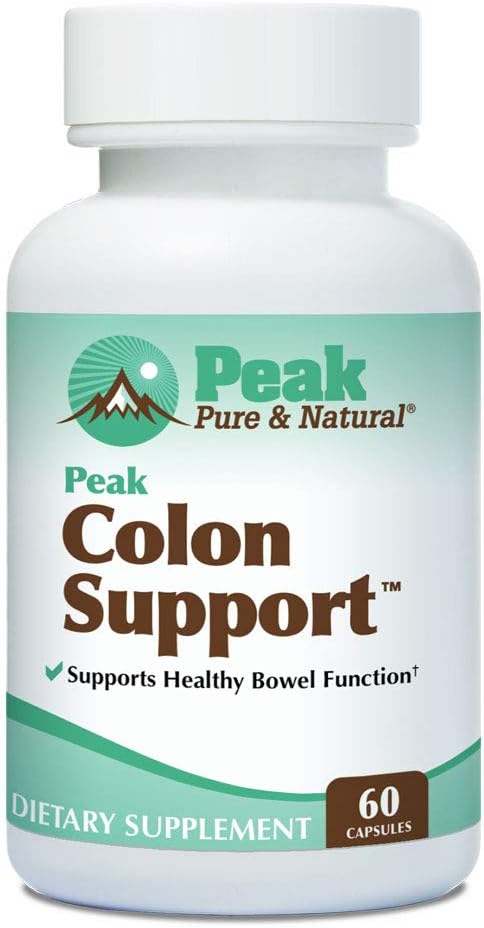 Peak Pure & Natural Colon Support - Colon Cleanse and Detox Supplement for Digestive Health - Gut Health Support with Inulin and Senna Leaf Extracts - with Fiber, Prebiotics, and Probiotics - 1 Pack