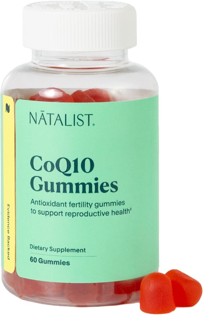 NATALIST CoQ10 Gummies Daily Fertility Vitamin Powerful Antioxidant Defense & Cellular Energy Support Supplement - High Absorption for Women & Men - Mixed Berry, Vegan, Gluten-Free - 60 Gummies