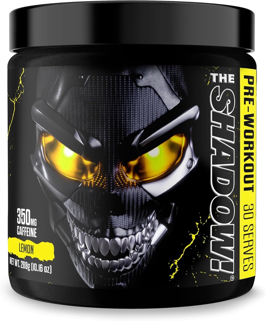 JNX SPORTS The Shadow! High Stim Preworkout | 350mg of Caffeine | Lemon 30 Servings | Electric Energy, Mental Focus & Superhuman Strength for Men & Women