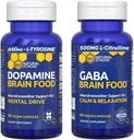 NATURAL STACKS Dopamine & GABA Brain Food Bundle - Supports Mental Drive, Calmness & Relaxation* - 120 Total Capsules