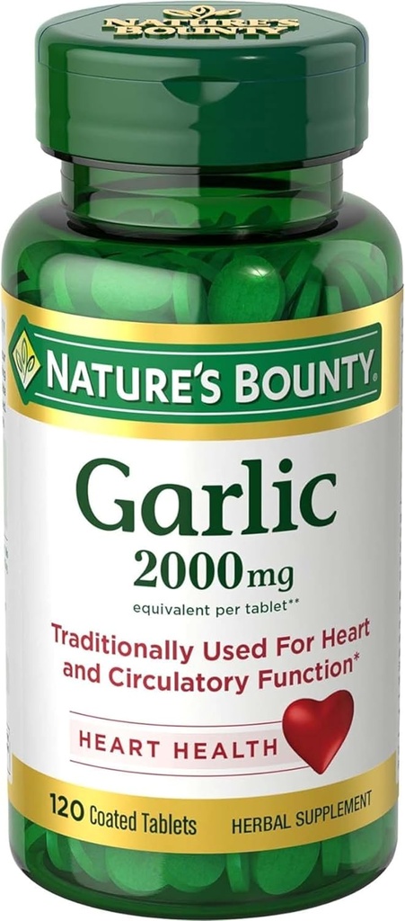 Nature's Bounty Garlic 2000mg, Tablets 120 ea (Pack of 4)