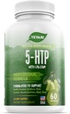 100% Pure 5-HTP Formula with Calcium for Mood, Stress, and Sleep Supplement for Adults - Neurotransmitter Support - 5-Hydroxytryptophan - 60 Capsules, 30 Servings
