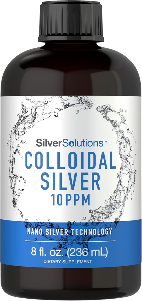 Carlyle Colloidal Silver | 10 PPM | 8 oz (236 mL) | Nano Silver Technology Solutions | Vegetarian, Non-GMO, & Gluten Free Supplement