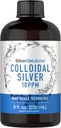 Carlyle Colloidal Silver | 10 PPM | 8 oz (236 mL) | Nano Silver Technology Solutions | Vegetarian, Non-GMO, & Gluten Free Supplement