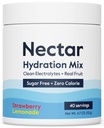 Nectar Sugar Free Electrolytes Powder - Organic Fruit No Sugar or Calories - Hydration Powder for Dehydration Relief and Rehydration - Keto and Paleo (Strawberry Lemonade 40 Serving Tub)