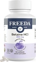 Freeda Betaine HCl - Vegan Betaine Supplement Digestive Supplement for Healthy Digestion - Organic Vegetarian Formula, Does Not Contain Pepsin (90 Capsules)
