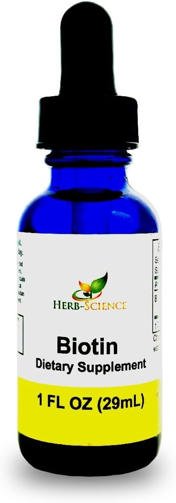 Liquid Biotin B7 – High-Absorption, Cold-Pressed D-Biotin USP, Vegan, Alcohol-Free, Sublingual Drops, No Artificial Flavors, Blue Cobalt Glass Bottle for Potency & Purity - 1 oz