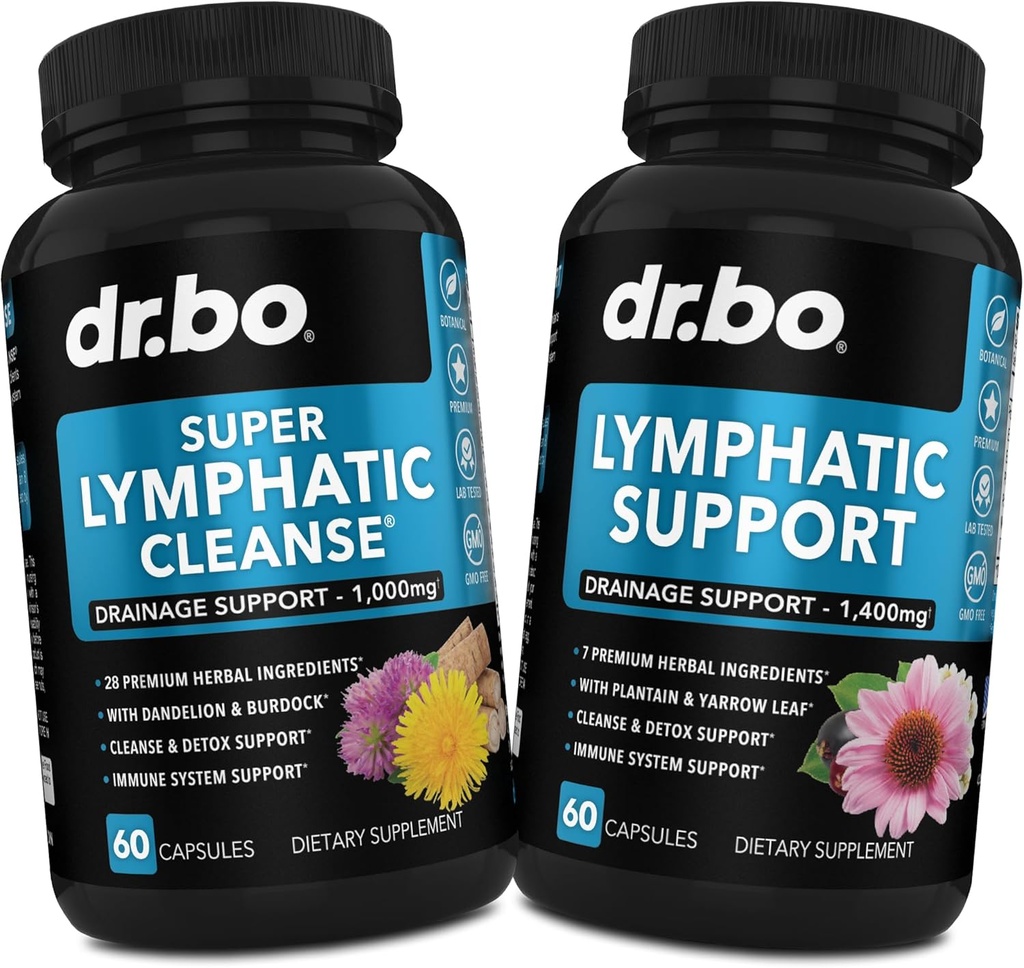 Lymphatic Drainage Supplements Pills - Lymphatic Support Total Herbal Cleanse Products with Echinacea, Ginger, Dandelion Supplement for Nodes Legs & Neck - Lymph Node Detox Cleanse System Drainage