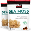 FORCE FACTOR Sea Moss Soft Chews, Support Immunity, Digestion, and Heart Health, Irish Sea Moss Superfood & Antioxidants Supplement, Non-GMO, Gluten-Free, Salted Caramel Flavor, 60 Soft Chews, 2-Pack