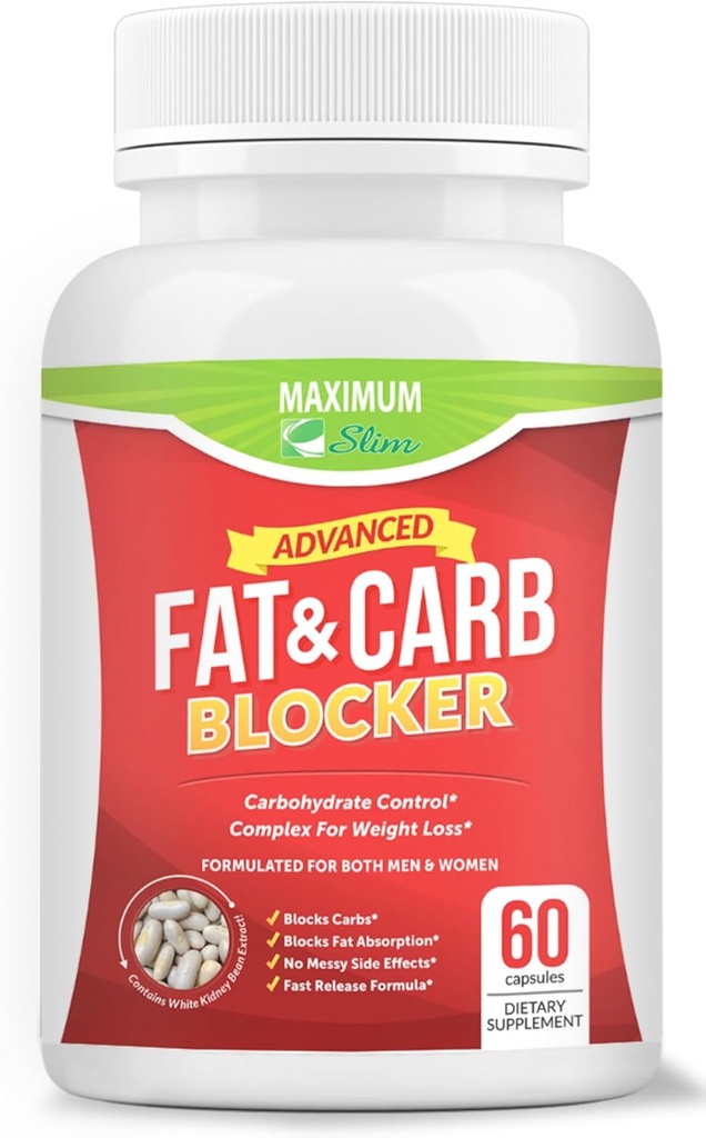 Maximum Slim Fat & Carb Blocker Pure Kidney Bean Extract for Weight Loss and Appetite Suppressant,