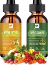 Fruits and Veggies Supplement - Balance of Natural Fruit and Vegetable Vitamins Supplements Liquid Drops, Whole Nature Super-Food Filled with Vitamins and Minerals - Supports Energy Levels