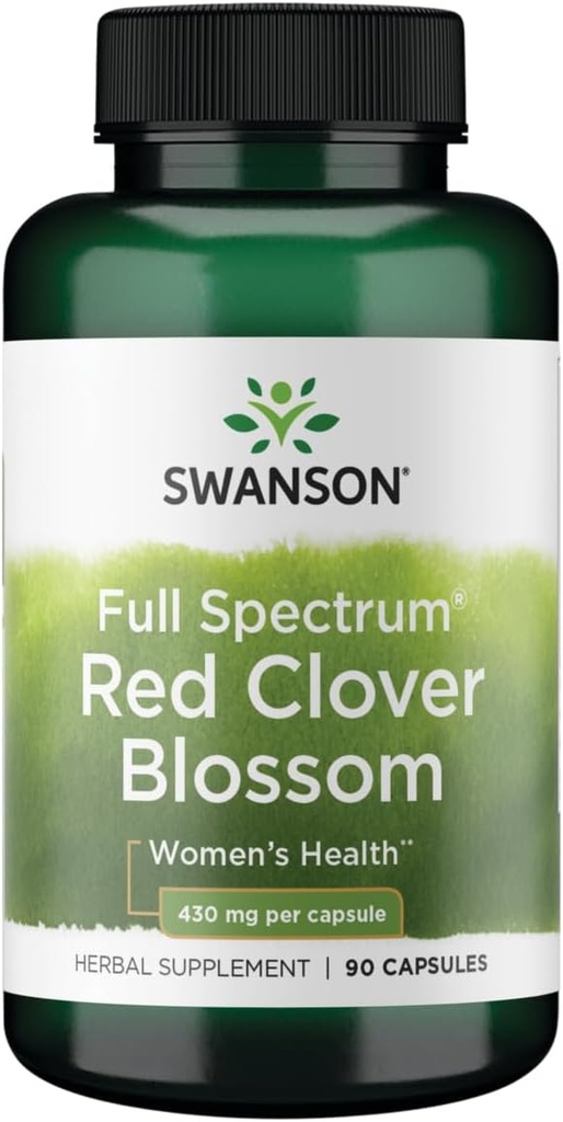 Swanson Red Clover Blossom 430 Milligrams 90 Capsules