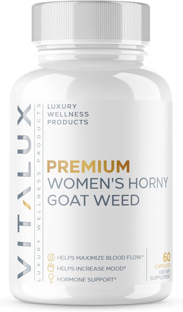 VITALUX || #1 Rated Premium Women's 9-in-1 Horny Goat Weed || Female Health, Mood, Optimize Blood Flow | Ultra Dosed Formula w/ 8 Powerful Ingredients | 3rd Party Tested + USA Made - 60 Capsules