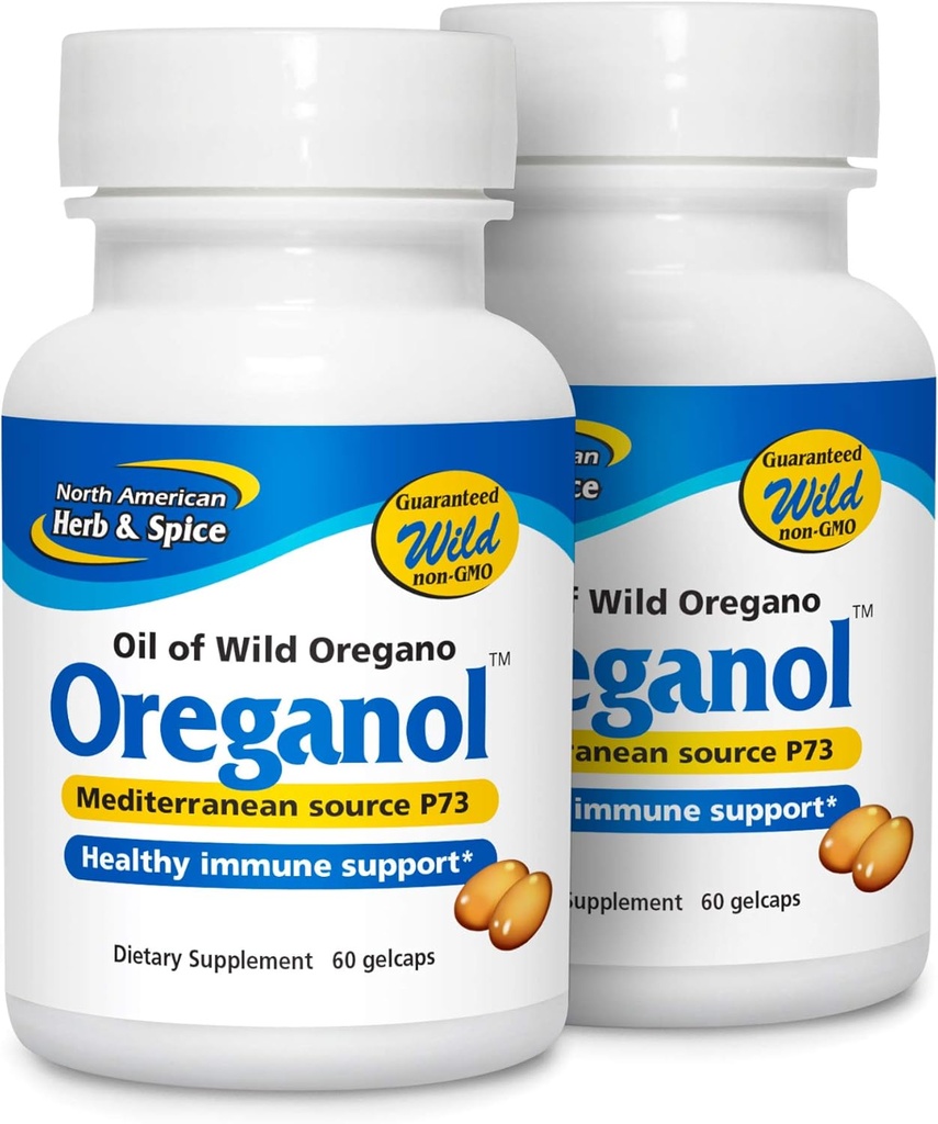 North American Herb and Spice: Natural Oreganol Dieaty Supplement Capsules, 60 count (Pack of 2)