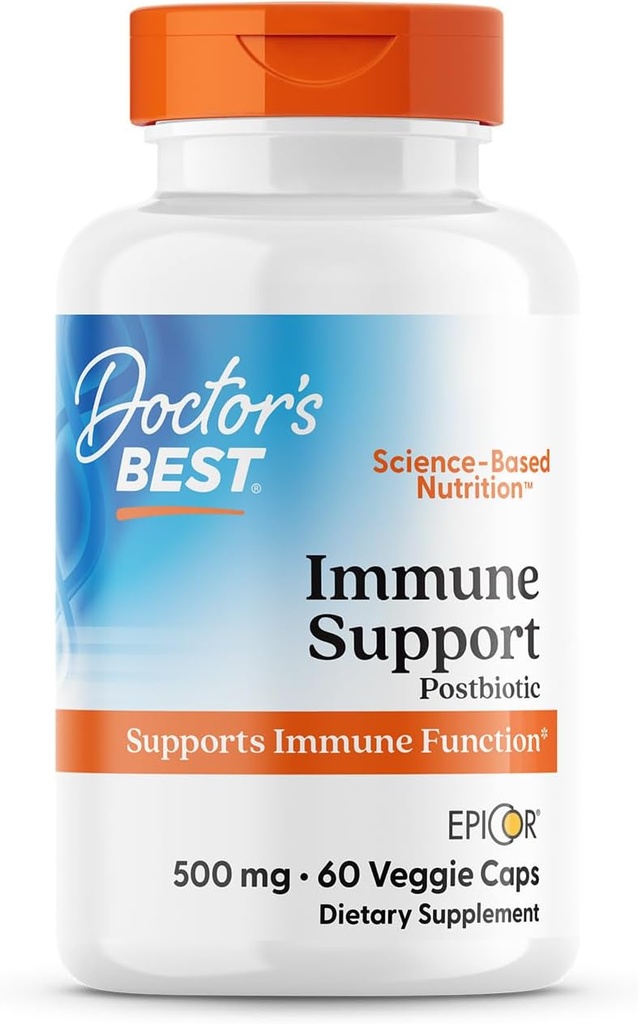 Doctors Best Immune Support Postbiotic, Supports Immune Function, Non-GMO, Gluten Free, Vegan 60 Veggie Caps