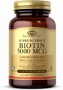 Solgar Biotin 5000 mcg - 50 Vegetable Capsules - Supports Healthy Skin, Nails & Hair - Non-GMO, Vegan, Gluten Free, Dairy Free, Kosher - 50 Servings