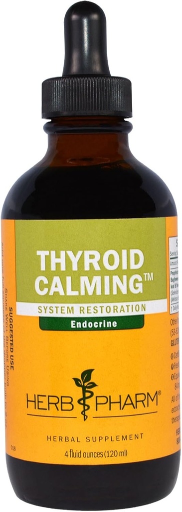Herb Pharm Thyroid Calming Liquid Formula: Motherwort & Bugleweed Herbal Extract, Endocrine Support Tincture for Natural Endocrine Balance, Non-GMO Herbal Thyroid Calming Supplement, 4 oz*