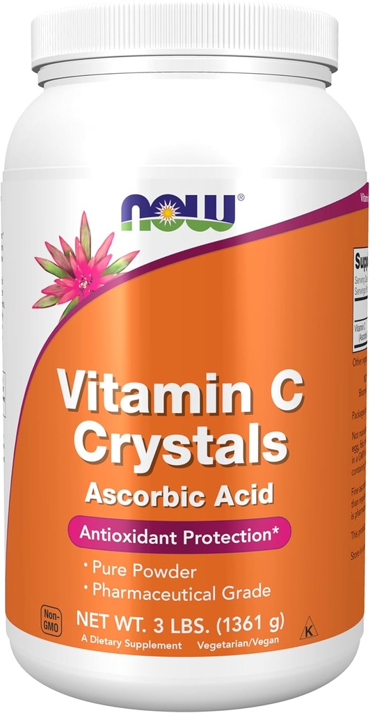 NOW Foods Supplements, Vitamin C Crystals (Ascorbic Acid), Antioxidant Protection*, 3-Pound
