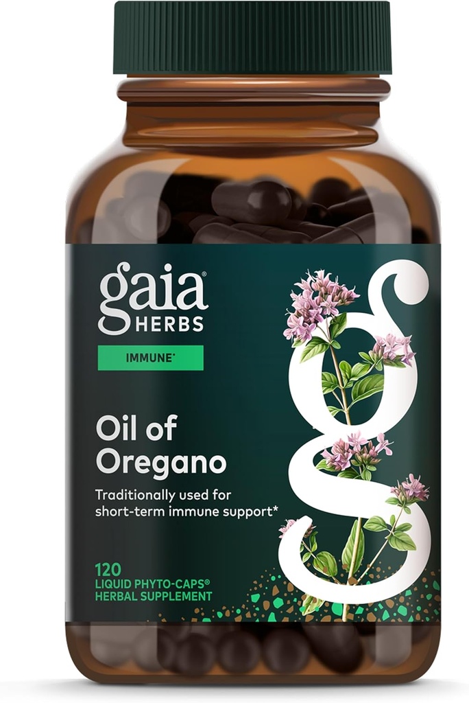 Gaia Herbs Oil of Oregano - Immune & Antioxidant Support Supplement - with Oregano Oil, Carvacrol & Thymol* - 120 Vegan Liquid Phyto-Capsules (60-Day Supply)