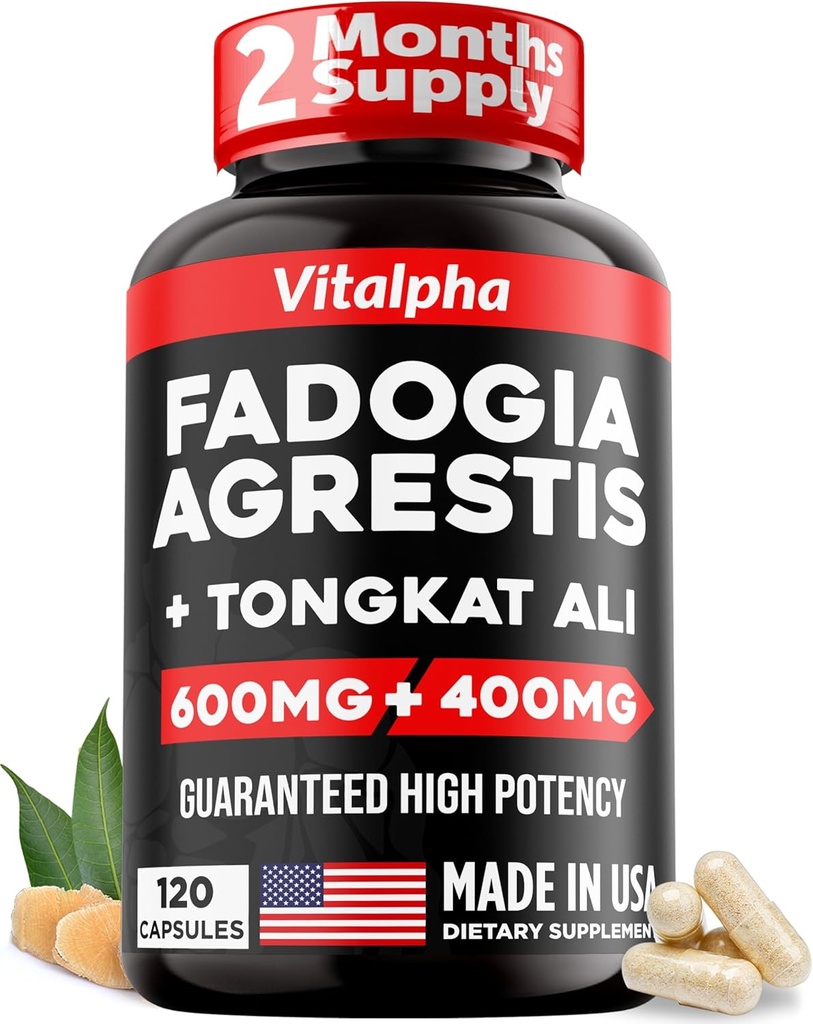 Ultra Concentrated 86,000mg Fadogia Agrestis Tongkat Ali Blend – 200:1 Tongkat Ali + 10:1 Fadogia Agrestis + Bioperine - Maximum Strength Blend for Athletic Performance & Muscle Mass - 120 V-Caps