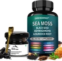 Sea Moss and Shilajit Bundle with Pure Shilajeet Resin & Moss Capsules – Irish Sea Moss with Black Seed Oil, Ashwagandha, Burdock, Black Pepper & Gold Grade Shilajit for General Wellness