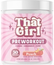 That Girl Pre Workout for Women - Slay Your Gym Sesh with Pure Fire Energy & Mega Pumps - 100% Natural & Clean - Delish Peach Flavor - 30 Servings