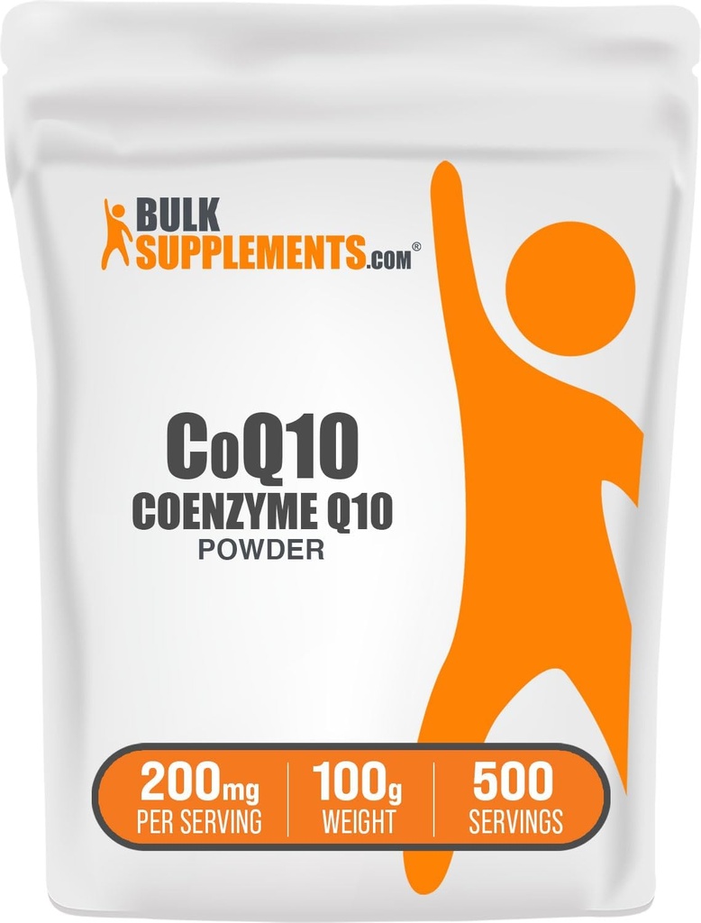 BulkSupplements.com Coenzyme Q10 Powder - Coenzyme Q10 200mg Supplement, Nutritional Supplement - Gluten Free, 200mg per Serving, 100g (3.5 oz) (Pack of 1)