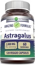 Amazing Formulas Astragalus (from Astragalus Membranaceus Plant Root) | 2000 Mg Supplement | Vegetarian Capsule | Non-GMO | Gluten-Free | Made in USA (1 Pack | 120 Count)