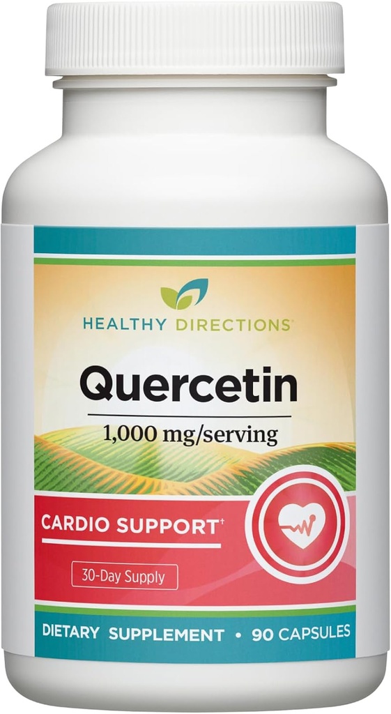 Healthy Directions Quercetin Supplement - 1,000 mg/Serving, 90 Vegan Capsules for Cardiovascular Health (30-Day Supply)