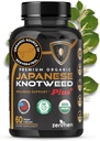 Premium USDA Organic Japanese Knotweed (You Ji Hu Zhang) - 3rd Party Tested - 60 Capsules, Made in USA, GMP Certified - Source of Resveratrol, Supports Immune System, Tick Wellness and Cardiovascular