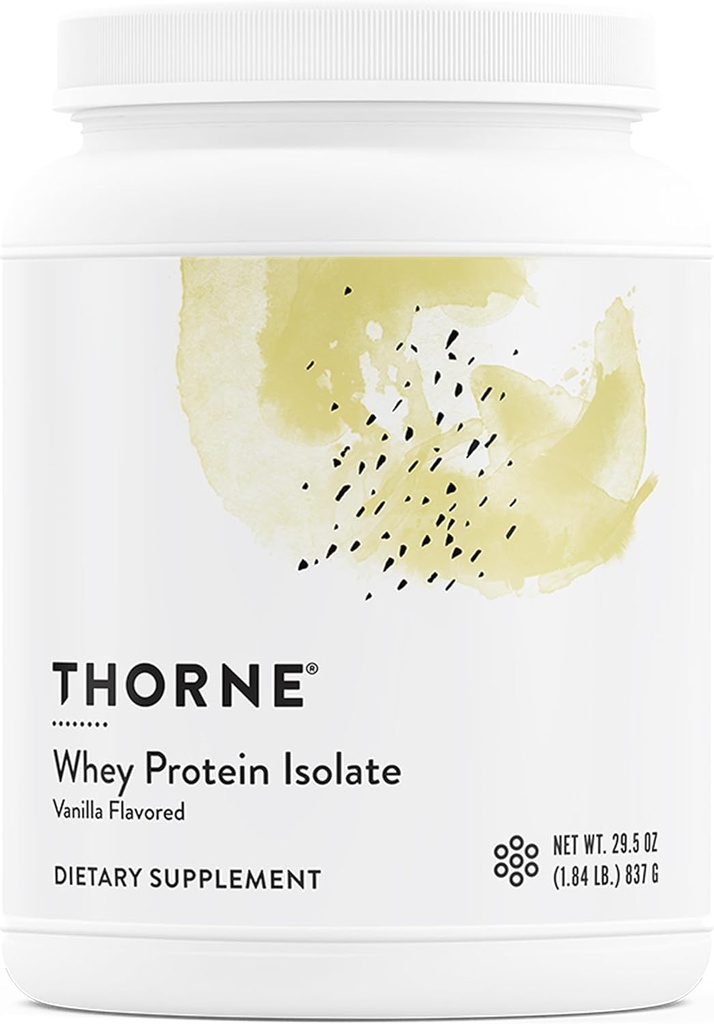 THORNE - Whey Protein Isolate - 21 Grams of Easy-to-Digest Whey Protein Powder - NSF Certified for Sport - Vanilla - 29.5 Ounces - 30 Servings