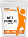 BulkSupplements.com Beta Carotene Powder - Beta Carotene Supplement, Vitamin A Supplement for Immune and Vision Support - Gluten Free, 900mg per Serving, 500g (1.1 lbs) (Pack of 1)