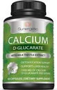 Sunergetic Premium Calcium D-Glucarate Supplement with Milk Thistle Extract - Calcium D-Glucarate for Liver Support & Detox Support – 500mg of Calcium D-Glucarate Per Serving – 60 Capsules