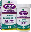 Vital Planet - Intense Care Colon & Constipation Probiotics Plus Organic Prebiotics, Postbiotics, Parabiotics, Complete 4-in-1 Health Supplement for Adults, 65 Billion CFU, 66 Strains, 30 ct