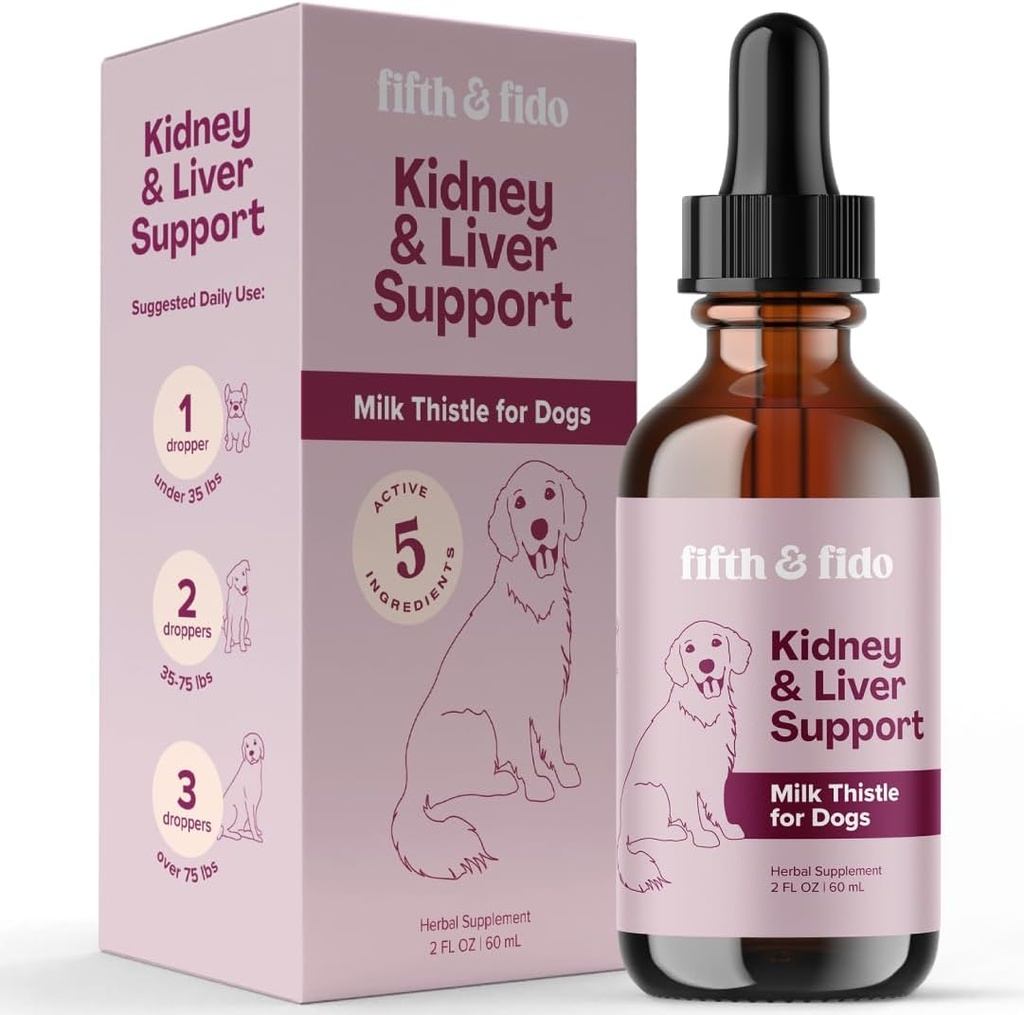 Adrenal Support Drops for Dogs – Herbal Liquid Supplement with Licorice, Milk Thistle, Astragalus, Eleuthero & Rhodiola – Helps Maintain Normal Cortisol, Energy & Organ Function – 2 fl oz