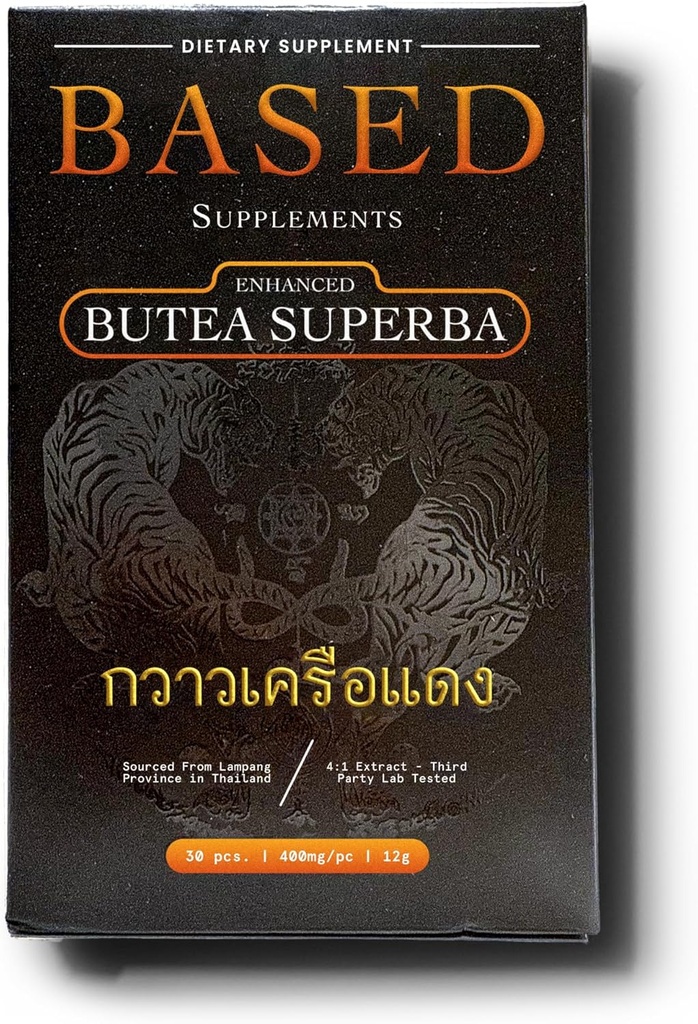 Based Supplements Butea Superba Extract - Traditional Thai Herb for Men's Vitality, Focus & Energy - Premium Root Powder with Natural Flavonoids
