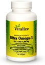 Vitalize - Ultra Omega-3 | Fish Oil | Dietary Supplement | DHA+EPA | Omega3 | Improves Cardiovascular Health | Support Blood Circulation | Support Brain Function | Gluten Free | Non GMO | 60 Softgels