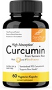 Sandhu's Curcumin C3 Complex with BioPerine 60 Capsules | Non-GMO | High Absorption from Turmeric Root