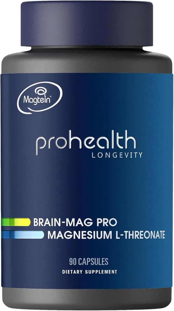 Magnesium L-Threonate Supplement (Magtein), 90 Capsules | Clinically Supported for Brain Health | Optimize Learning, Memory & Focus | 3rd Party Tested