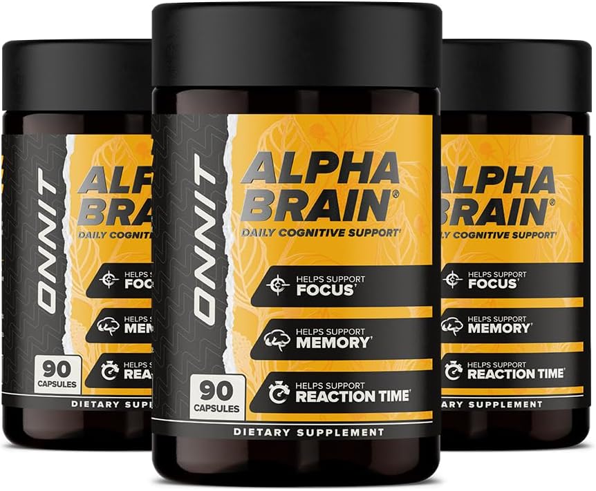 ONNIT Alpha Brain (270ct) - Premium Nootropic Brain Supplement - Focus, Concentration & Memory - Alpha GPC, L Theanine & Bacopa Monnieri