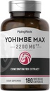 Piping Rock Yohimbe Supplements for Men | 2200 mg | 180 Capsules | Max Concentrated Extract | Non-GMO, Gluten Free Supplement