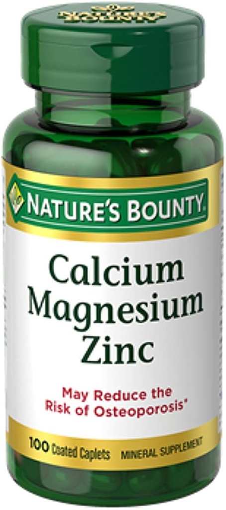 Nature's Bounty Calcium Magnesium Zinc, 100 Count, Pack of 6