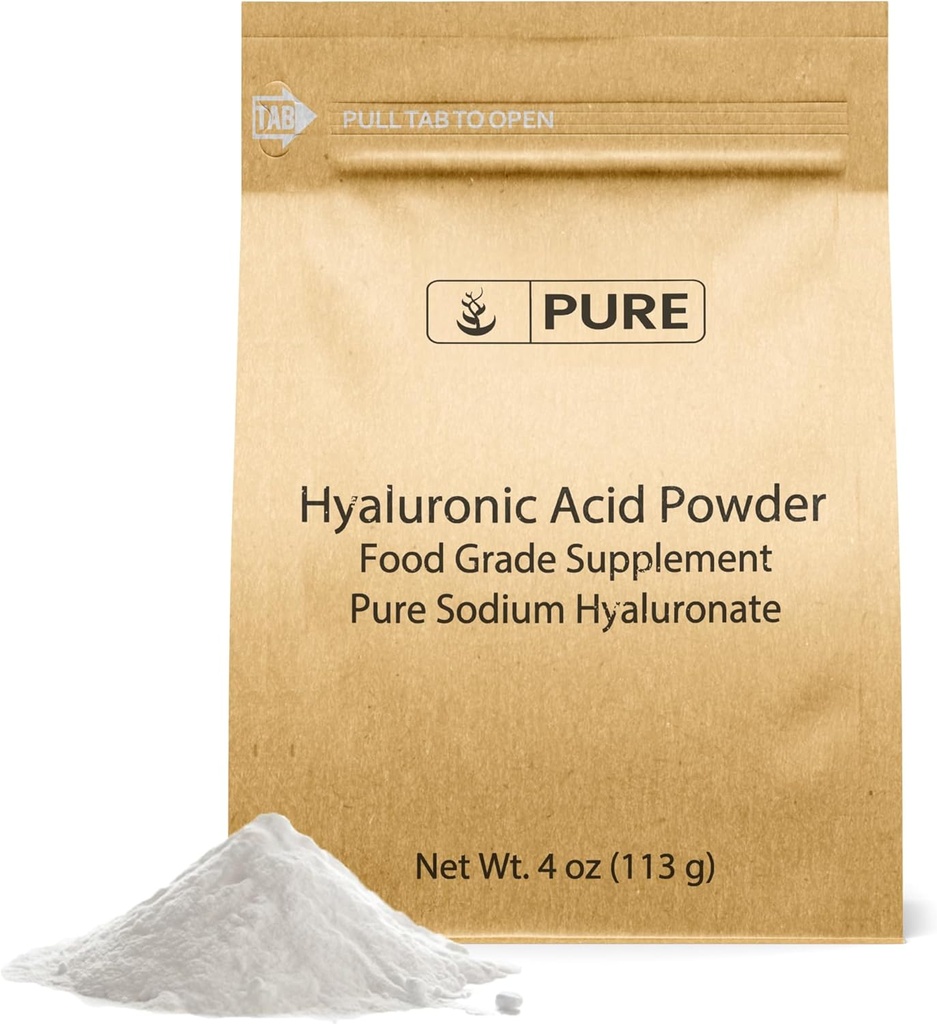 PURE ORIGINAL INGREDIENTS Hyaluronic Acid, Water Soluble, Fine Powder (4 Ounce)