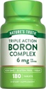 Nature's Truth Triple Action Boron Complex Supplement | 6mg | 180 Count | Vegan, Non-GMO & Gluten Free Mineral Support