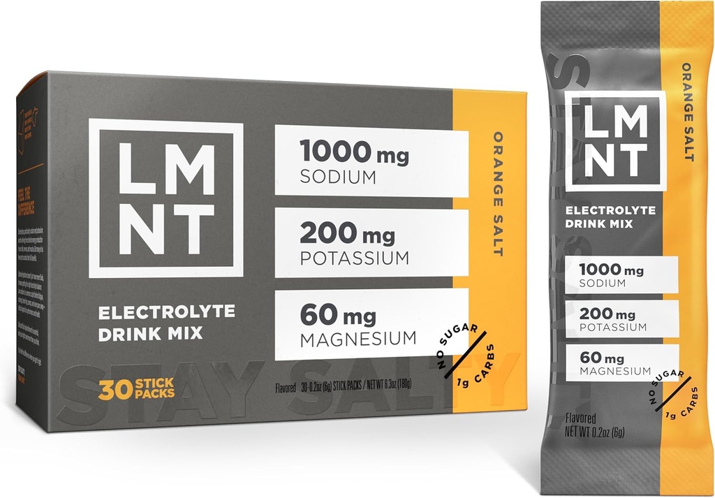 LMNT Zero Sugar Electrolytes - Orange Salt | Drink Mix | 30-Count